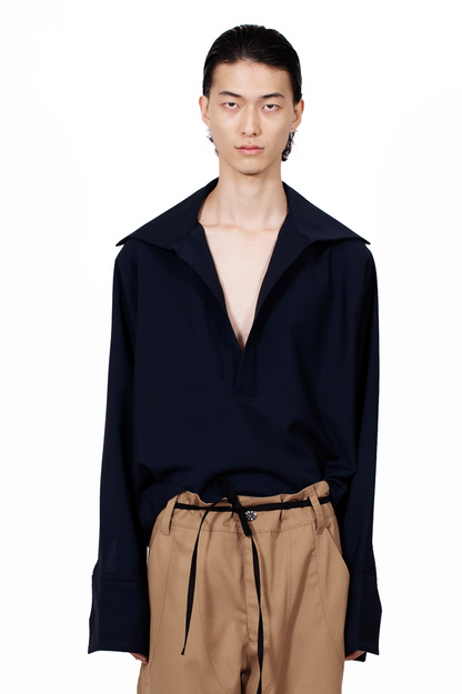 MANCANDY The Sailor Shirt featuring an oversized sailor collar and extended cuffs.