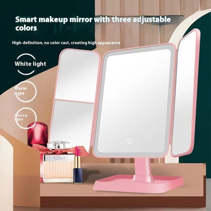 Thin Folding Makeup Mirror – Double Door LED, Shop Now