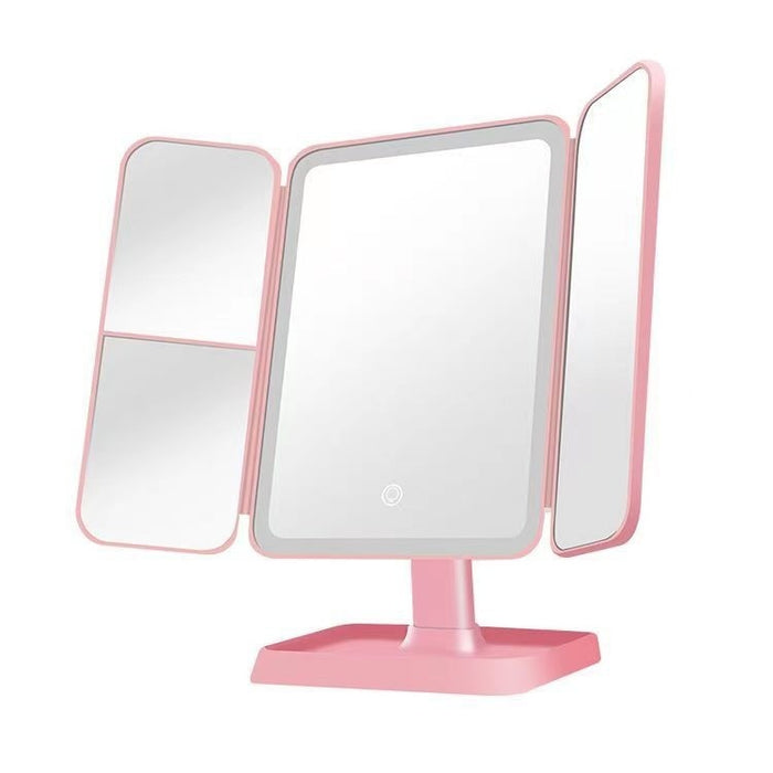 Thin Folding Makeup Mirror – Double Door LED, Shop Now