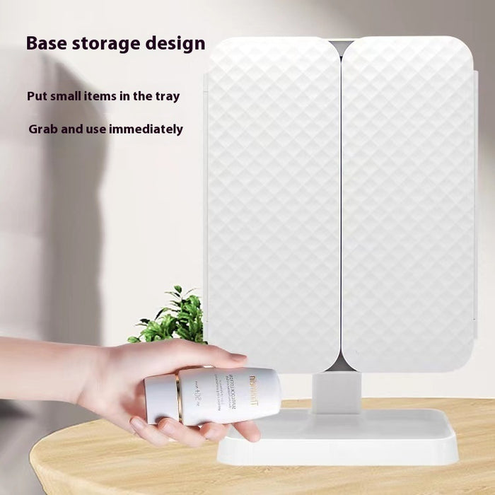 Thin Folding Makeup Mirror – Double Door LED, Shop Now