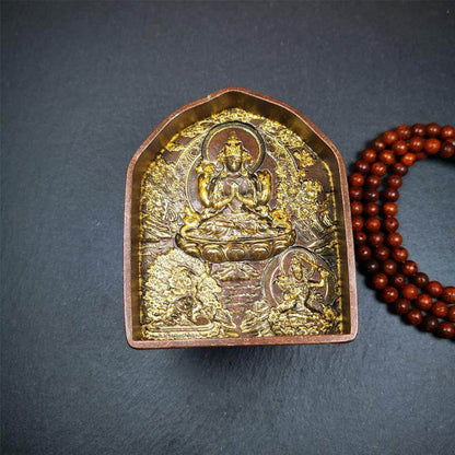 Three Great Bodhisattvas,Chenrezig,Manjushri,Vajrapani, Tsa Tsa Mold - Tibetan tsa tsa mold, front view