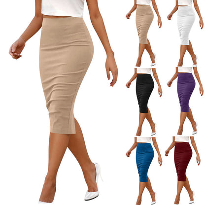 Tight Hip Zipper Skirt – Versatile Midi Silhouette