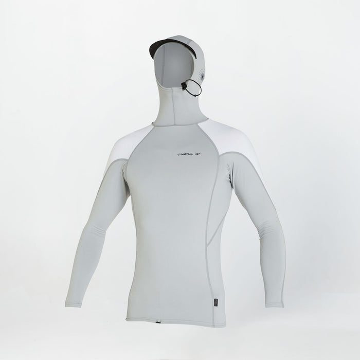 TRVLR Long Sleeve Hooded Rash Vest - Cool Grey