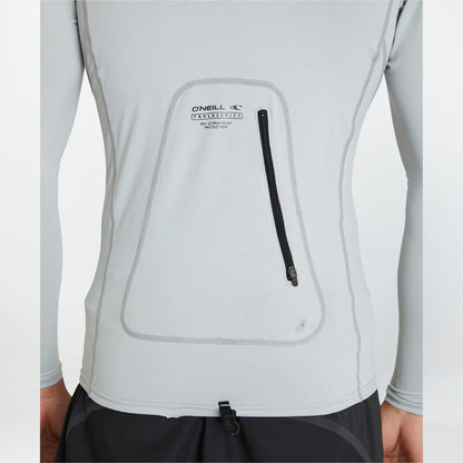 TRVLR Long Sleeve Hooded Rash Vest - Cool Grey