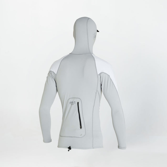 TRVLR Long Sleeve Hooded Rash Vest - Cool Grey