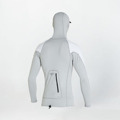 TRVLR Long Sleeve Hooded Rash Vest - Cool Grey