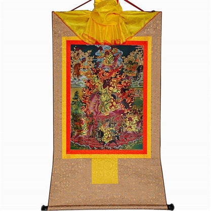 Tsiu Marpo-Dharma Protector - Tibetan thangka painting, view 7