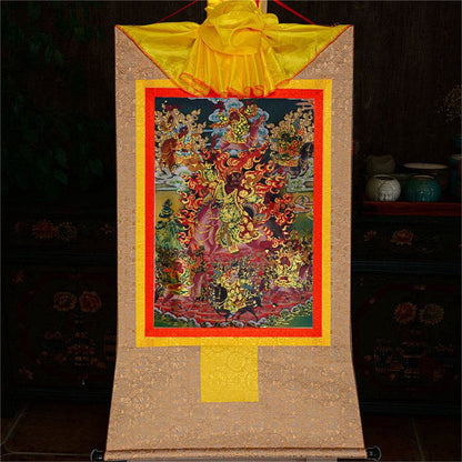 Tsiu Marpo-Dharma Protector - Tibetan thangka painting, view 8