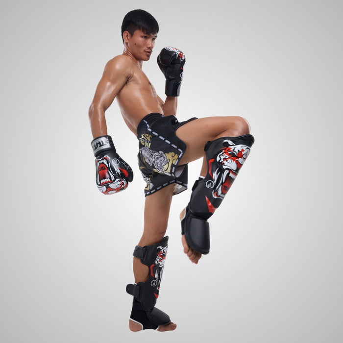 TUFF Black Tiger Shin Guards