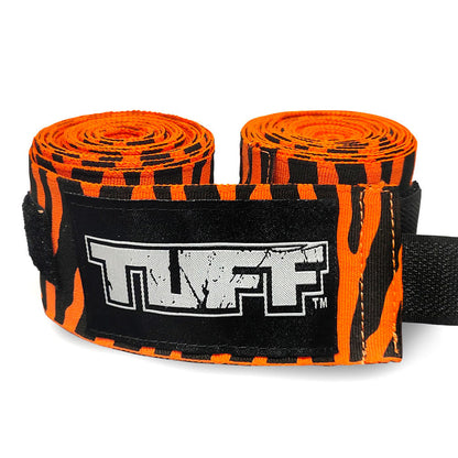 TUFF Hand Wraps Nylon Zebra Orange