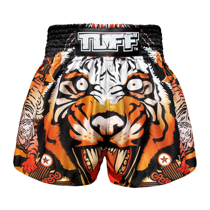 TUFF Kids Muay Thai Shorts Boxing Trunks Traditional Style (TUF-MS613-ORG)