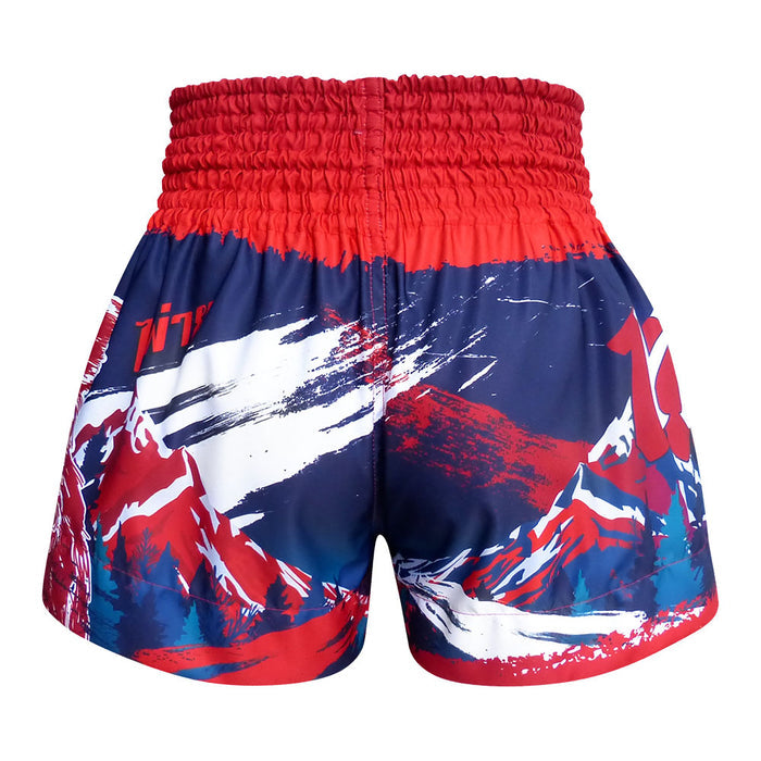 TUFF Kids Muay Thai Shorts Boxing Trunks Traditional Style (TUF-MS635-NVB)