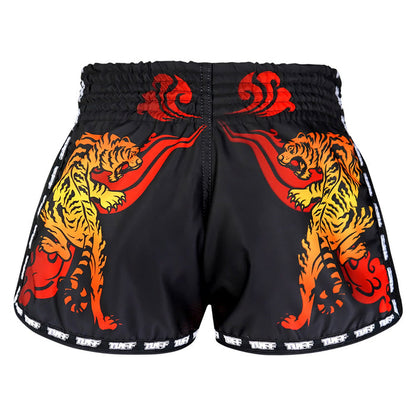 TUFF Kids Shorts Black Retro Style With Cruel Tiger
