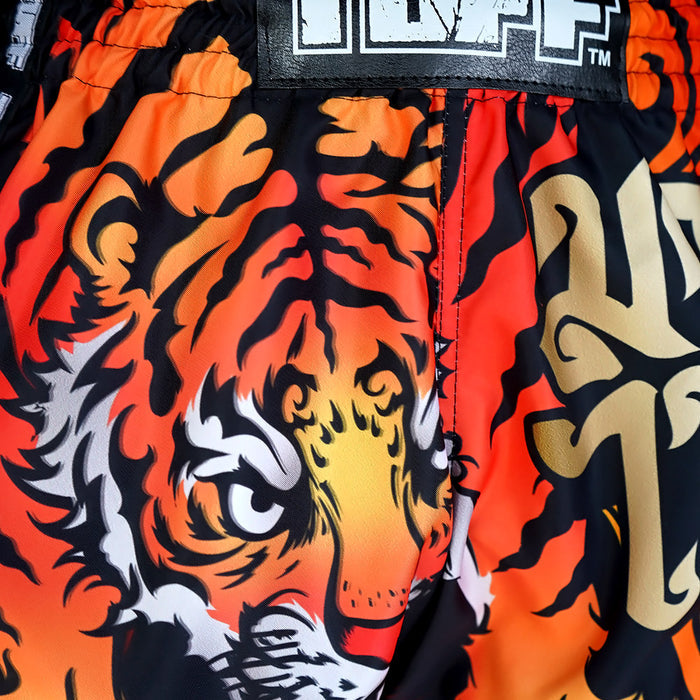 TUFF Kids Shorts Black Retro Style With Cruel Tiger