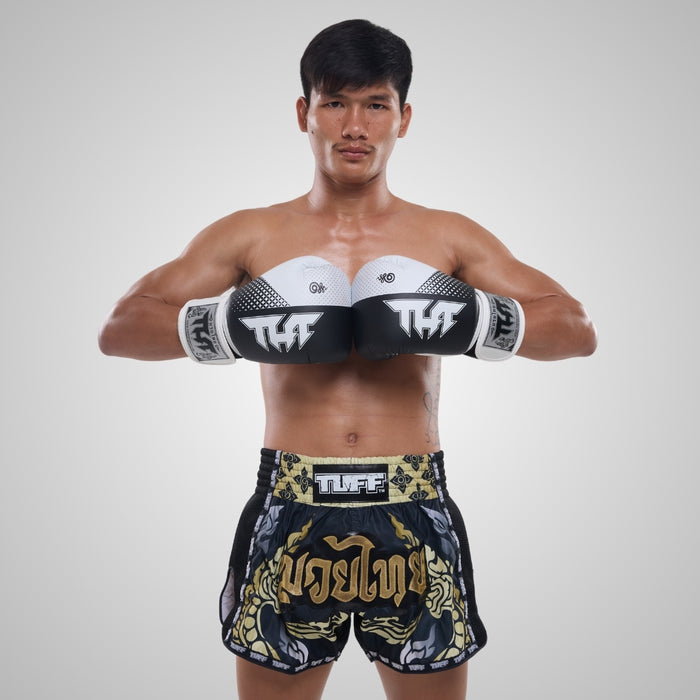 TUFF Muay Thai Boxing Black Gloves