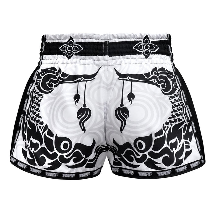 TUFF Muay Thai Boxing Shorts Retro Style The Great Hongsa White
