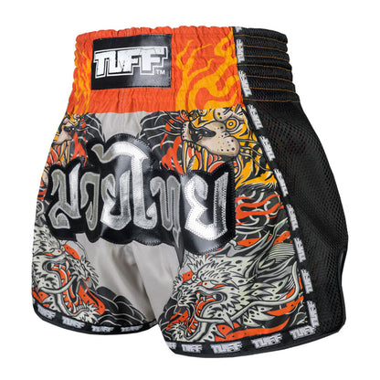 TUFF Muay Thai Shorts Boxing Trunks Retro Style (TUF-MSC106-GRY)