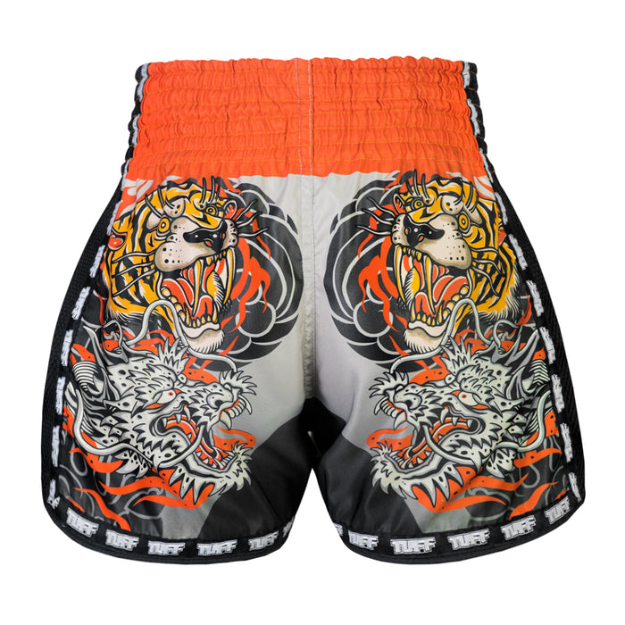 TUFF Muay Thai Shorts Boxing Trunks Retro Style (TUF-MSC106-GRY)