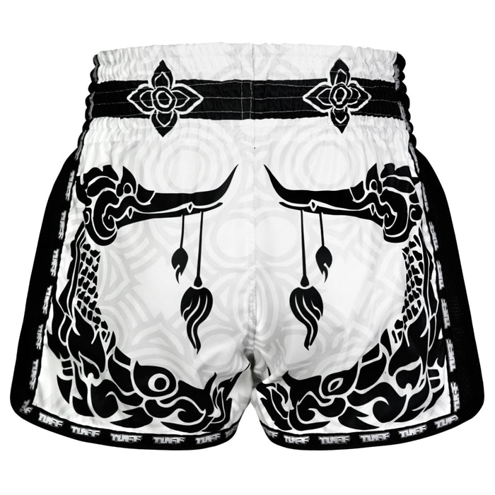 TUFF Muay Thai Shorts Boxing Trunks Retro Style (TUF-MSC108-WHT)