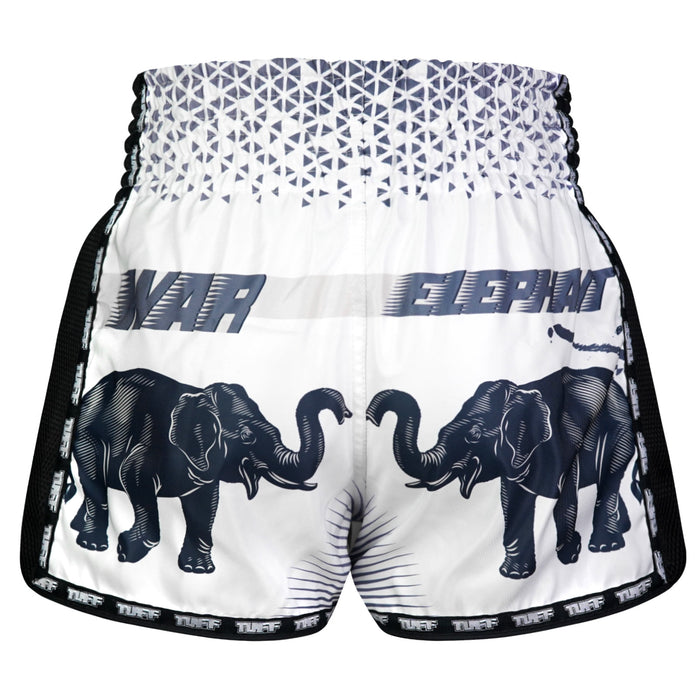TUFF Muay Thai Shorts Boxing Trunks Retro Style (TUF-MSC112-WHT)