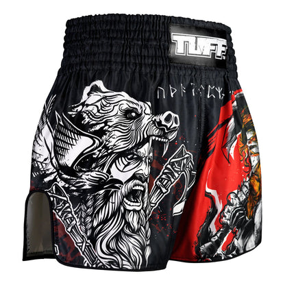 TUFF Muay Thai Shorts Boxing Trunks Retro Style (TUF-RMS121-BLK)