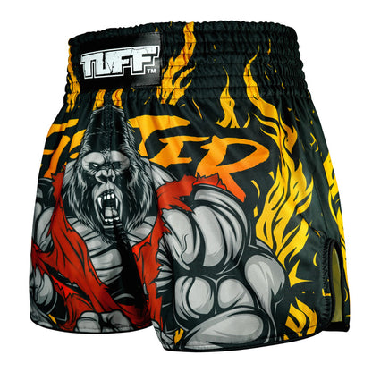TUFF Muay Thai Shorts Boxing Trunks Retro Style (TUF-RMS122-BLK)