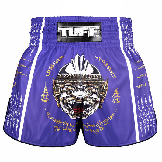 TUFF Muay Thai Shorts Boxing Trunks Retro Style (TUF-RMS129-PUR)