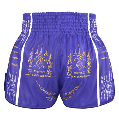 TUFF Muay Thai Shorts Boxing Trunks Retro Style (TUF-RMS129-PUR)