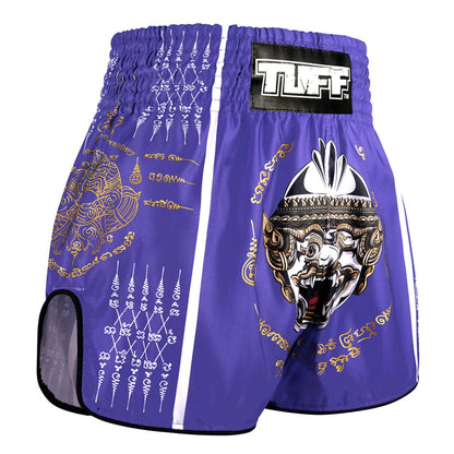 TUFF Muay Thai Shorts Boxing Trunks Retro Style (TUF-RMS129-PUR)