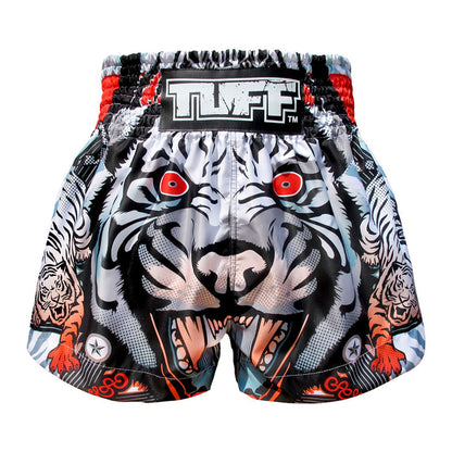 TUFF Muay Thai Shorts Boxing Trunks Traditional Style (TUF-MS613-GRY)