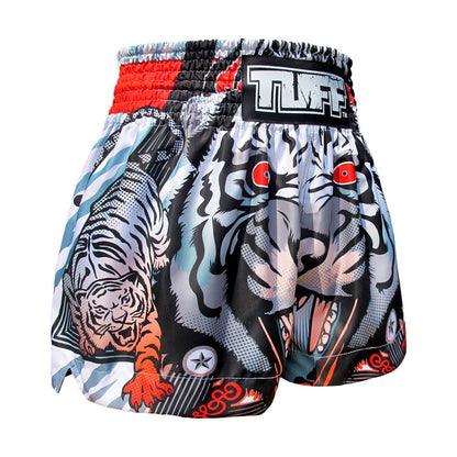 TUFF Muay Thai Shorts Boxing Trunks Traditional Style (TUF-MS613-GRY)