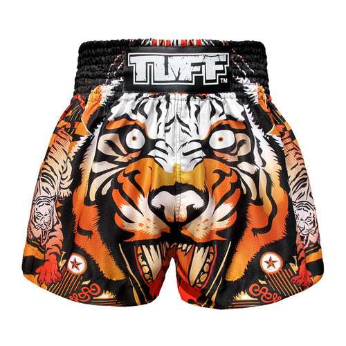 TUFF Muay Thai Shorts Boxing Trunks Traditional Style (TUF-MS613-ORG)