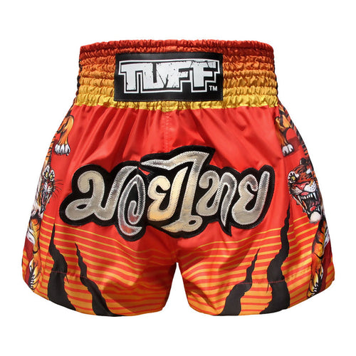 TUFF Muay Thai Shorts Boxing Trunks Traditional Style (TUF-MS614-RED)