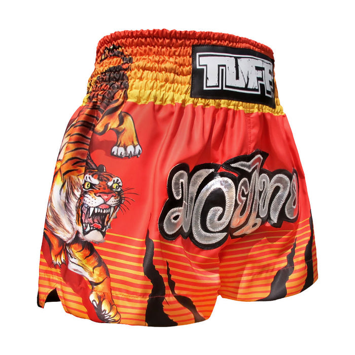 TUFF Muay Thai Shorts Boxing Trunks Traditional Style (TUF-MS614-RED)