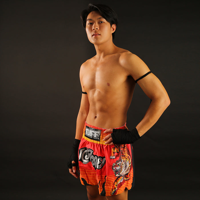 TUFF Muay Thai Shorts Boxing Trunks Traditional Style (TUF-MS614-RED)