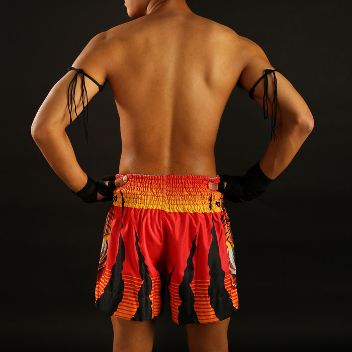 TUFF Muay Thai Shorts Boxing Trunks Traditional Style (TUF-MS614-RED)
