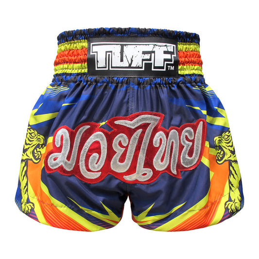 TUFF Muay Thai Shorts Boxing Trunks Traditional Style (TUF-MS616-BLU)