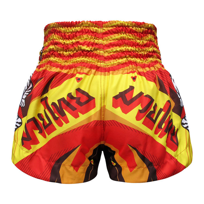 TUFF Muay Thai Shorts Boxing Trunks Traditional Style (TUF-MS616-RED)