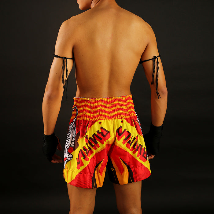 TUFF Muay Thai Shorts Boxing Trunks Traditional Style (TUF-MS616-RED)
