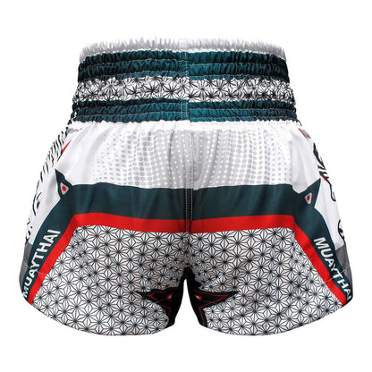 TUFF Muay Thai Shorts Boxing Trunks Traditional Style (TUF-MS616-WHT)