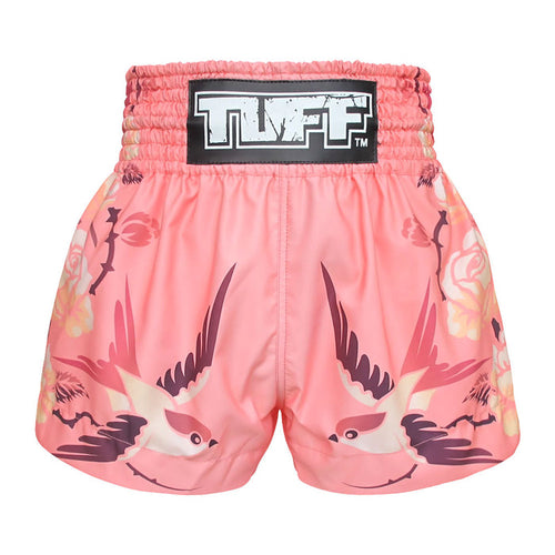 TUFF Muay Thai Shorts Boxing Trunks Traditional Style (TUF-MS618-PNK)