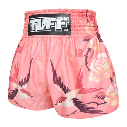 TUFF Muay Thai Shorts Boxing Trunks Traditional Style (TUF-MS618-PNK)