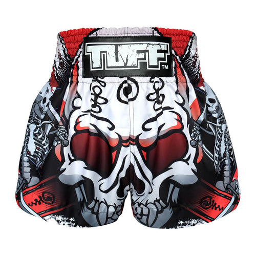 TUFF Muay Thai Shorts Boxing Trunks Traditional Style (TUF-MS619-WHT)