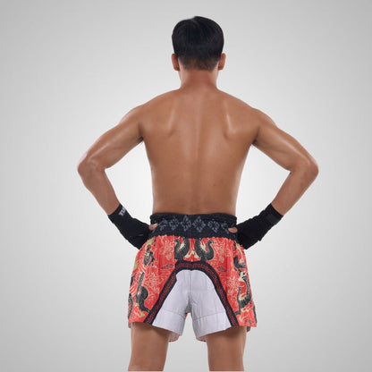TUFF Muay Thai Shorts Boxing Trunks Traditional Style (TUF-MS621-RED)