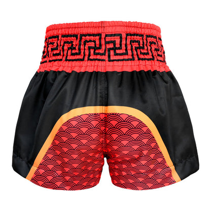 TUFF Muay Thai Shorts Boxing Trunks Traditional Style (TUF-MS622-BLK)