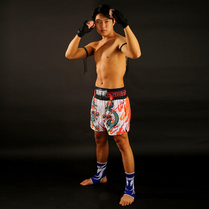 TUFF Muay Thai Shorts Boxing Trunks Traditional Style (TUF-MS622-RED)
