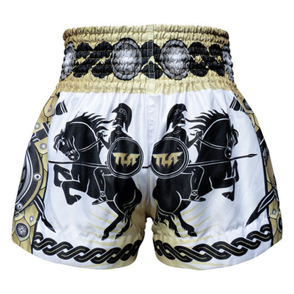 TUFF Muay Thai Shorts Boxing Trunks Traditional Style (TUF-MS634-WHT)