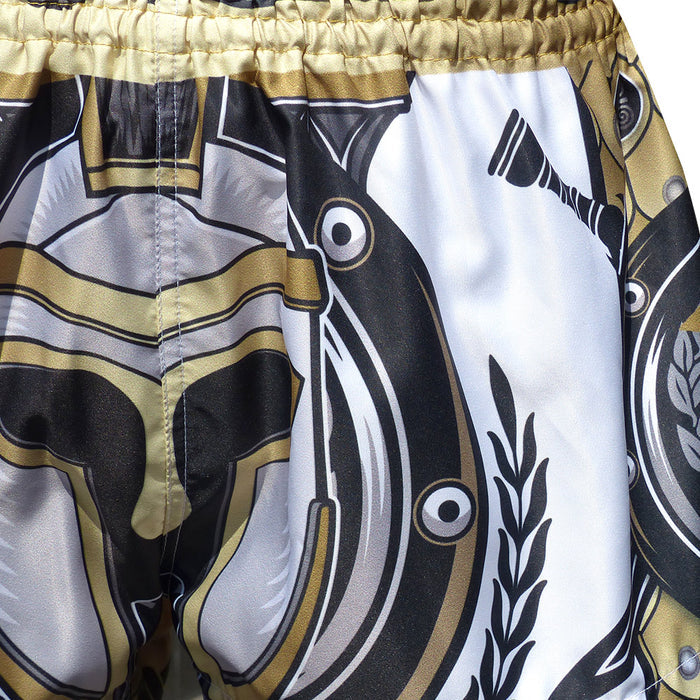 TUFF Muay Thai Shorts Boxing Trunks Traditional Style (TUF-MS634-WHT)