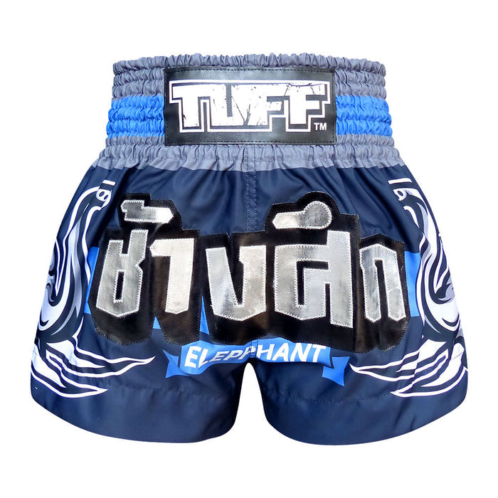 TUFF Muay Thai Shorts Boxing Trunks Traditional Style (TUF-MS636-NVB)