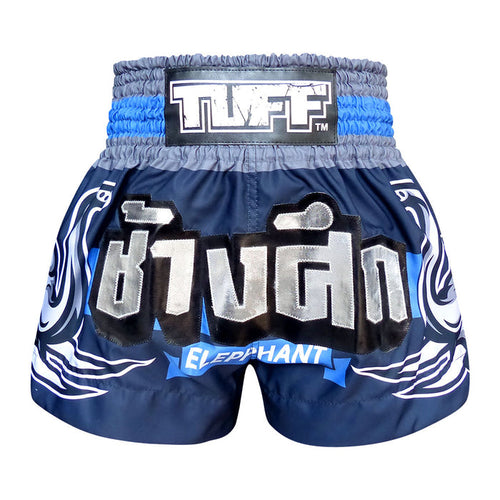 TUFF Muay Thai Shorts Boxing Trunks Traditional Style (TUF-MS636-NVB)
